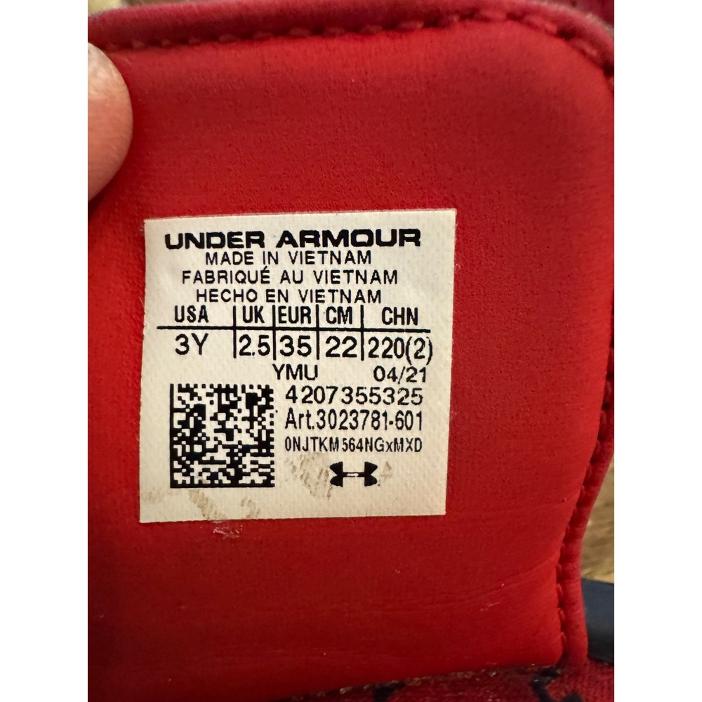 Under Armour Ignite Mercenary Kids Slides Red Navy Blue 3023781-601 Size 3Y - Picture 6 of 7